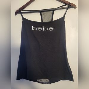 bebe black racerback